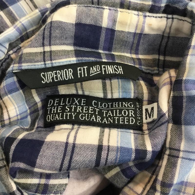 デラックス クロージング Deluxe Clothing シャツ、ブラウス 七分袖 チェック M チェック 白 / ホワイト / X 青 / ブルー / X 紺 / ネイビー / X ベージュ / ベージュ / メンズ USED 古着 中古 10053975
