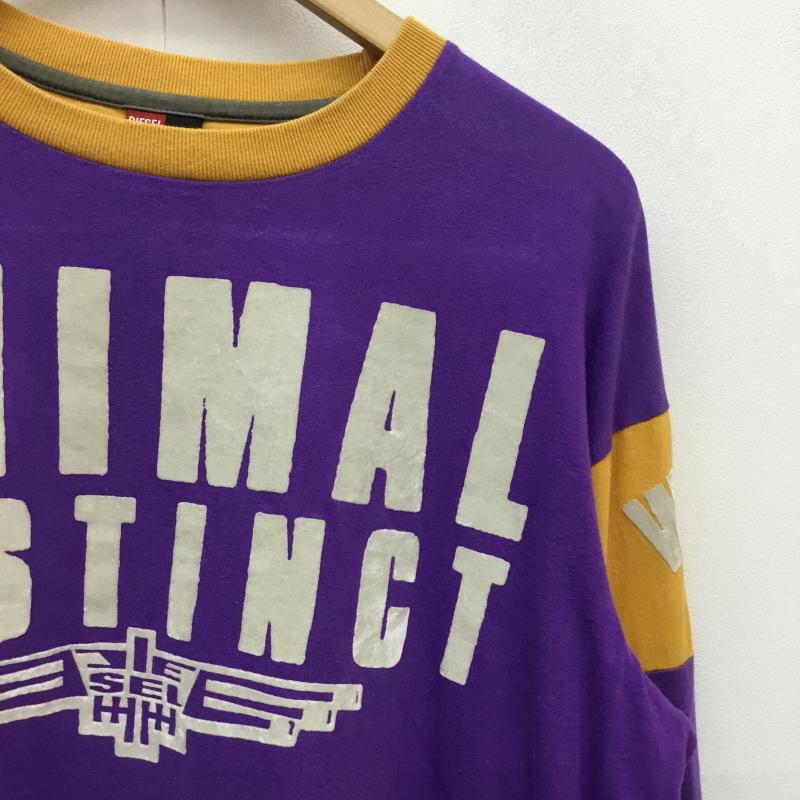 ディーゼル DIESEL Tシャツ 長袖 M ロゴ、文字 紫 / パープル / X 黄 / イエロー / メンズ USED 古着 中古 10054034