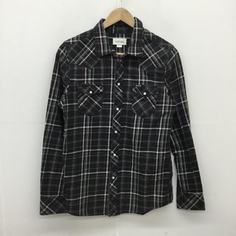 ディーゼル DIESEL シャツ、ブラウス 長袖 XL チェック 黒 / ブラック / X 白 / ホワイト / X 赤 / レッド / X 青 / ブルー / メンズ USED 古着 中古 10054037