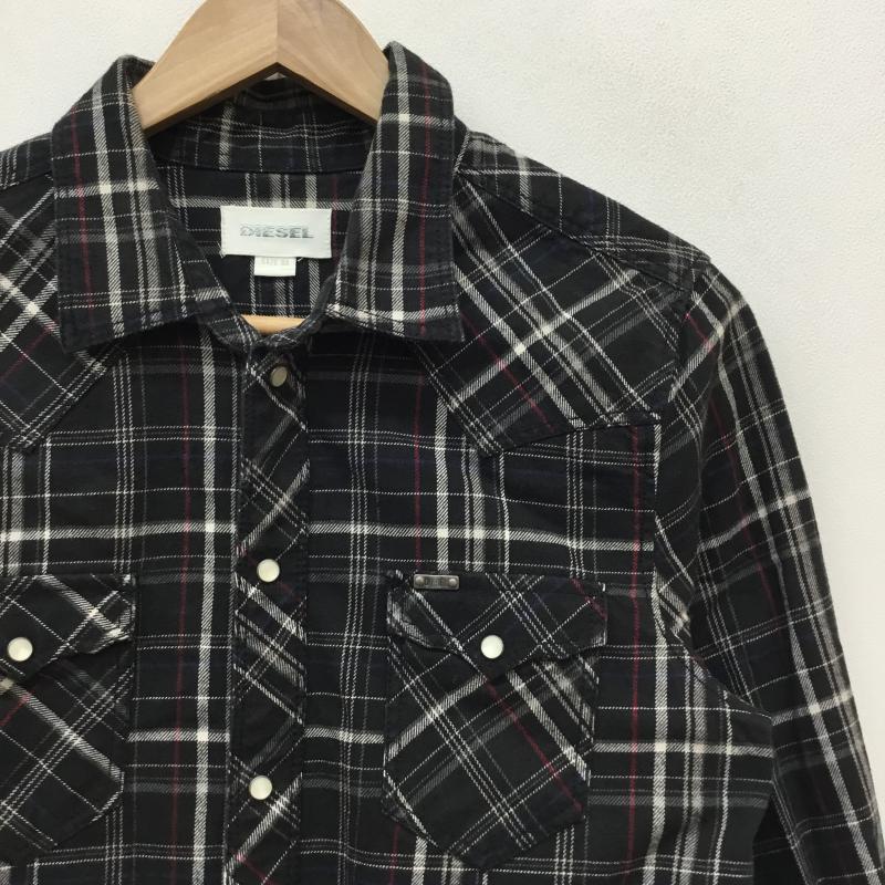 ディーゼル DIESEL シャツ、ブラウス 長袖 XL チェック 黒 / ブラック / X 白 / ホワイト / X 赤 / レッド / X 青 / ブルー / メンズ USED 古着 中古 10054037