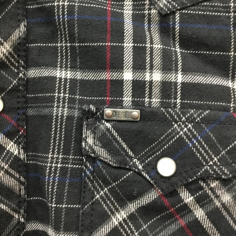 ディーゼル DIESEL シャツ、ブラウス 長袖 XL チェック 黒 / ブラック / X 白 / ホワイト / X 赤 / レッド / X 青 / ブルー / メンズ USED 古着 中古 10054037