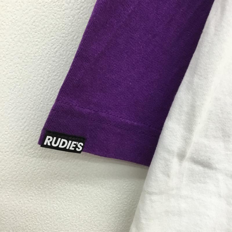 ルーディーズ RUDIES Tシャツ 七分袖 ×THRASHER ラグラン S ロゴ、文字 白 / ホワイト / X 紫 / パープル / メンズ USED 古着 中古 10054243