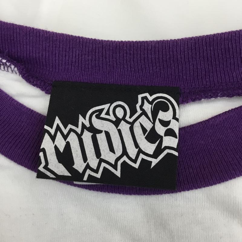 ルーディーズ RUDIES Tシャツ 七分袖 ×THRASHER ラグラン S ロゴ、文字 白 / ホワイト / X 紫 / パープル / メンズ USED 古着 中古 10054243