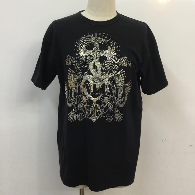 キャリー CALEE Tシャツ 半袖 L ロゴ、文字 X プリント 黒 / ブラック / メンズ USED 古着 中古 10054287