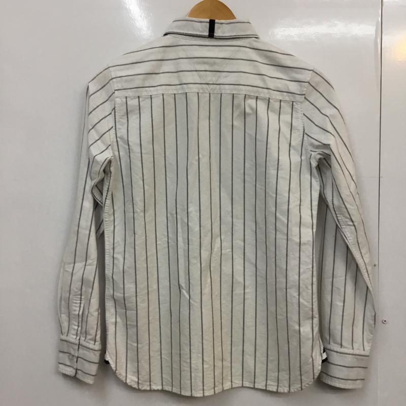 トミー TOMMY シャツ、ブラウス 長袖 S ストライプ 白 / ホワイト / メンズ USED 古着 中古 10054341