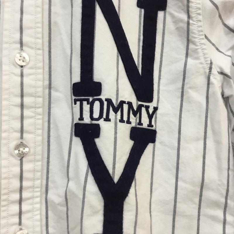トミー TOMMY シャツ、ブラウス 長袖 S ストライプ 白 / ホワイト / メンズ USED 古着 中古 10054341