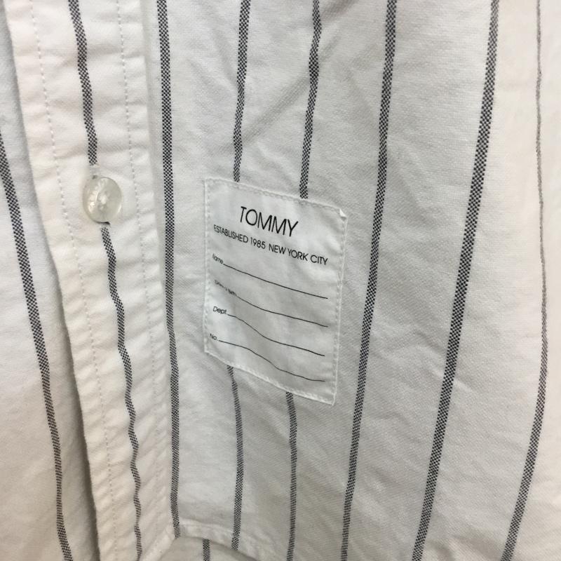 トミー TOMMY シャツ、ブラウス 長袖 S ストライプ 白 / ホワイト / メンズ USED 古着 中古 10054341