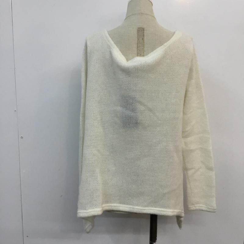 セシルマクビー CECIL McBEE ニット、セーター 長袖 M 無地 白 / ホワイト / レディース USED 古着 中古 10054443