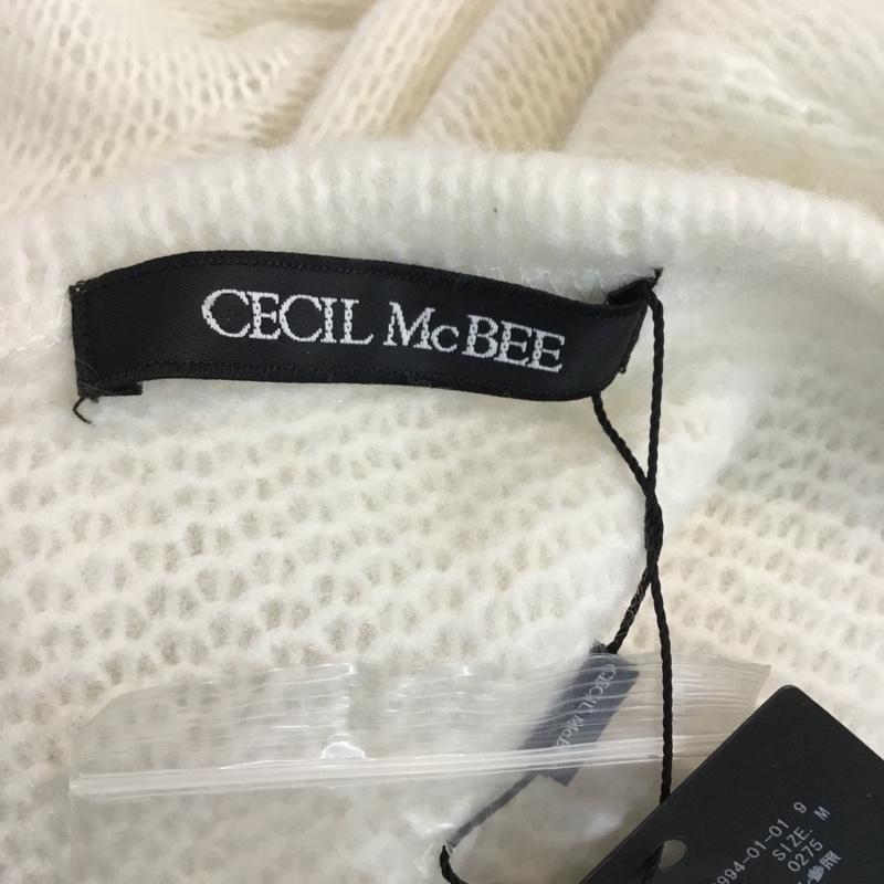 セシルマクビー CECIL McBEE ニット、セーター 長袖 M 無地 白 / ホワイト / レディース USED 古着 中古 10054443
