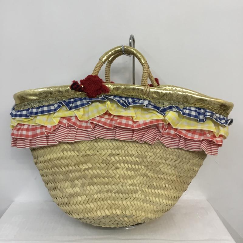ツモリチサトキャリー tsumori chisato CARRY ハンドバッグ ハンドバッグ カゴ チェック ヒトデ ボーダー柄 X チェック 白 / ホワイト / X 青 / ブルー / X 赤 / レッド / X 黄 / イエロー / レディース USED 古着 中古 10054457