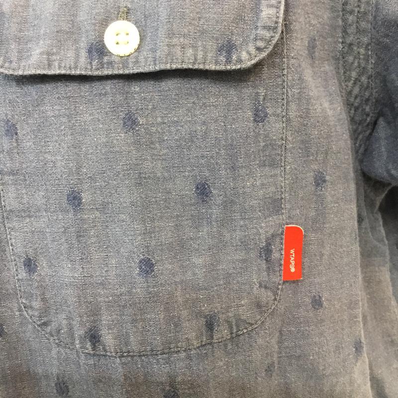 ダブルタップス W)TAPS シャツ、ブラウス 半袖 M 総柄 水色 / ライトブルー / メンズ USED 古着 中古 10054524