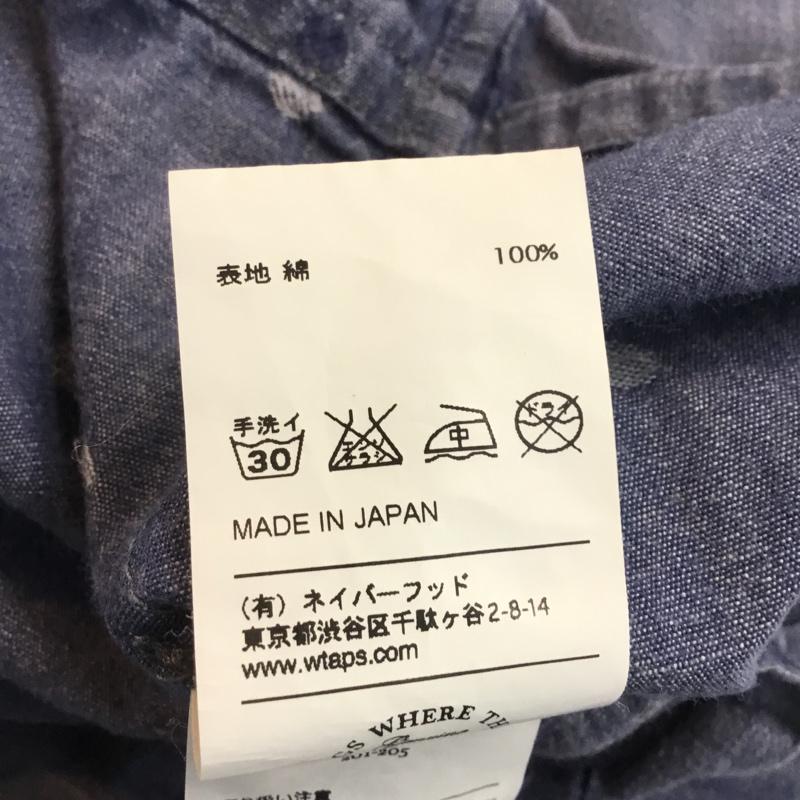 ダブルタップス W)TAPS シャツ、ブラウス 半袖 M 総柄 水色 / ライトブルー / メンズ USED 古着 中古 10054524