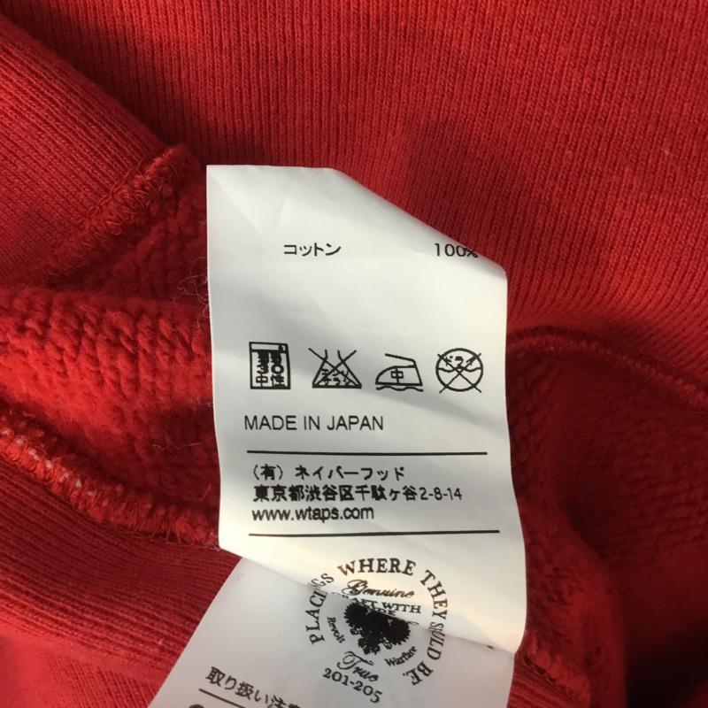 ダブルタップス W)TAPS パーカー 長袖 131ATVND-CSM04S M ロゴ、文字 赤 / レッド / メンズ USED 古着 中古 10054535