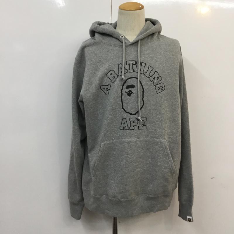 アベイシングエイプ A BATHING APE パーカー 長袖 XL 無地 灰 / グレー / メンズ USED 古着 中古 10054626