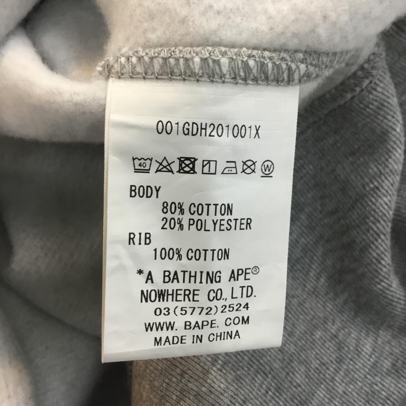 アベイシングエイプ A BATHING APE パーカー 長袖 XL 無地 灰 / グレー / メンズ USED 古着 中古 10054626