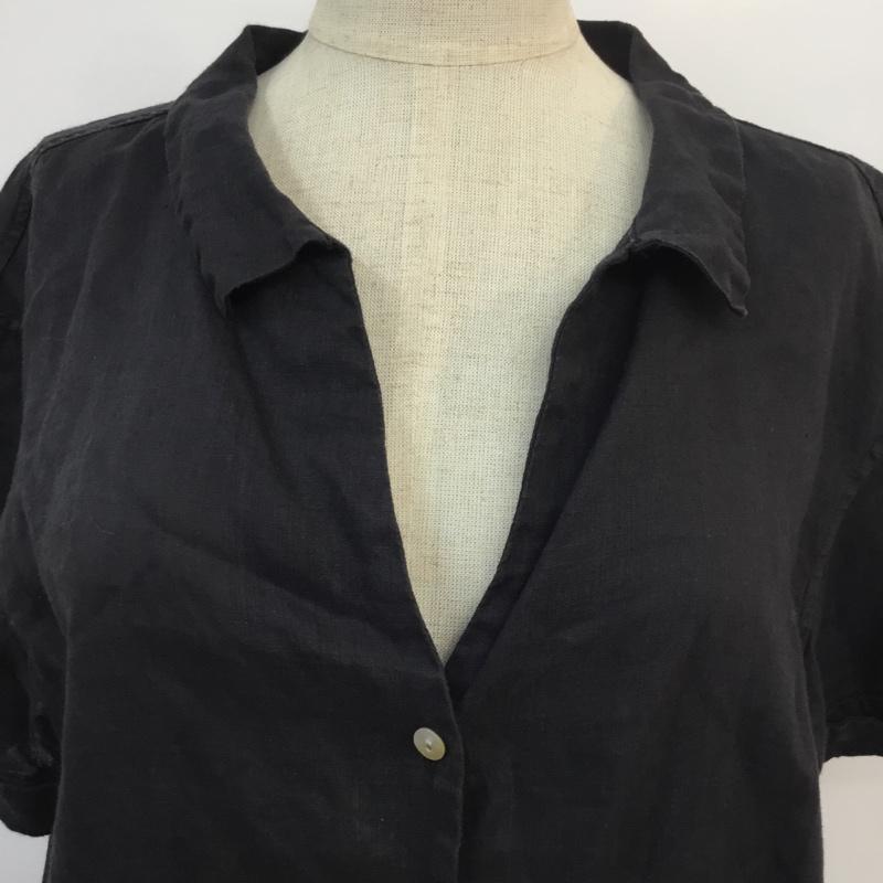 スローブイエナ SLOBE IENA シャツ、ブラウス 半袖 無地 黒 / ブラック / レディース USED 古着 中古 10054652