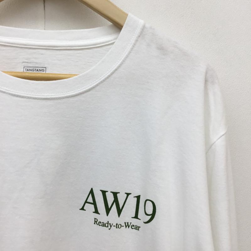 タンタン TANG TANG Tシャツ 長袖 AW19 L/S Tee XL ロゴ、文字 白 / ホワイト / X 緑 / グリーン / メンズ USED 古着 中古 10054840