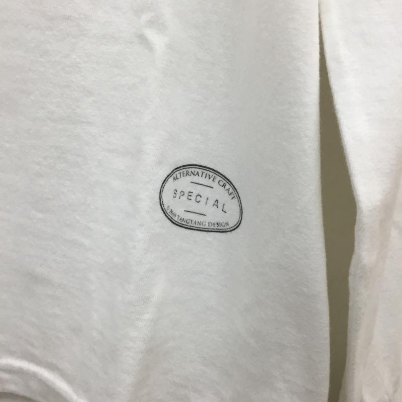 タンタン TANG TANG Tシャツ 長袖 AW19 L/S Tee XL ロゴ、文字 白 / ホワイト / X 緑 / グリーン / メンズ USED 古着 中古 10054840