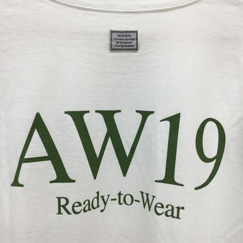タンタン TANG TANG Tシャツ 長袖 AW19 L/S Tee XL ロゴ、文字 白 / ホワイト / X 緑 / グリーン / メンズ USED 古着 中古 10054840