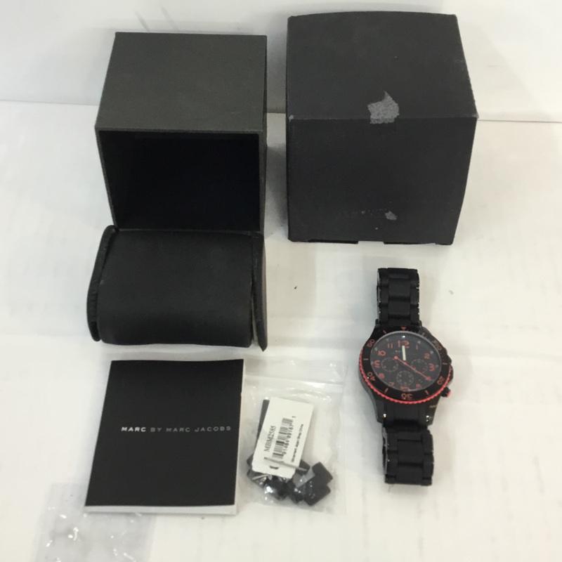 マークバイマークジェイコブス MARC by MARC JACOBS 腕時計 アナログ(クォーツ式) MBM2585 無地 黒 / ブラック / X 赤 / レッド / メンズ USED 古着 中古 10054950