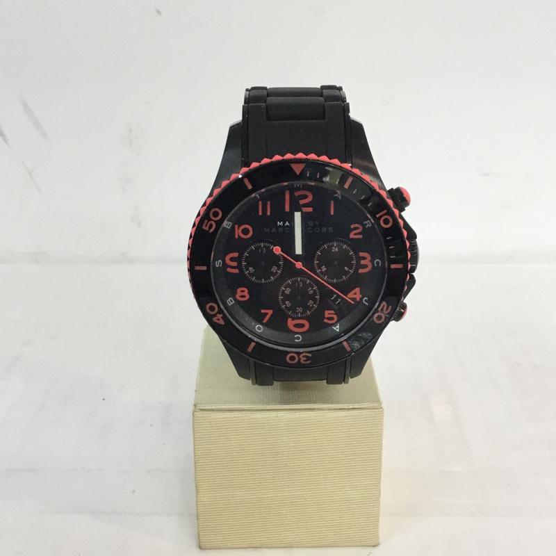 マークバイマークジェイコブス MARC by MARC JACOBS 腕時計 アナログ(クォーツ式) MBM2585 無地 黒 / ブラック / X 赤 / レッド / メンズ USED 古着 中古 10054950