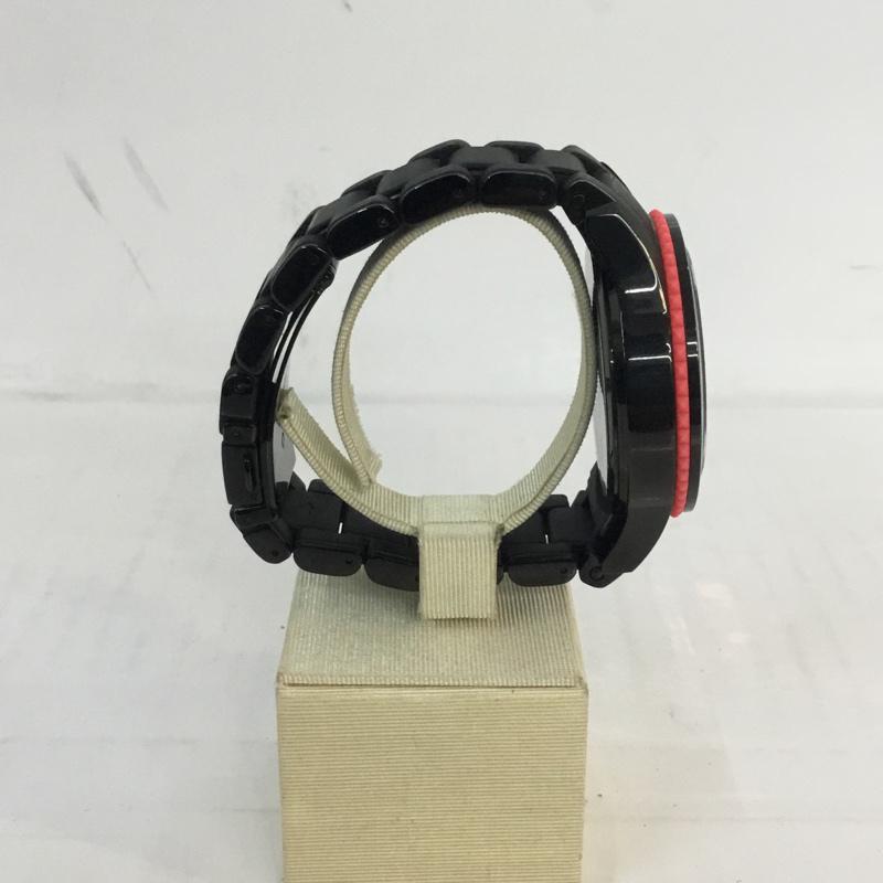マークバイマークジェイコブス MARC by MARC JACOBS 腕時計 アナログ(クォーツ式) MBM2585 無地 黒 / ブラック / X 赤 / レッド / メンズ USED 古着 中古 10054950