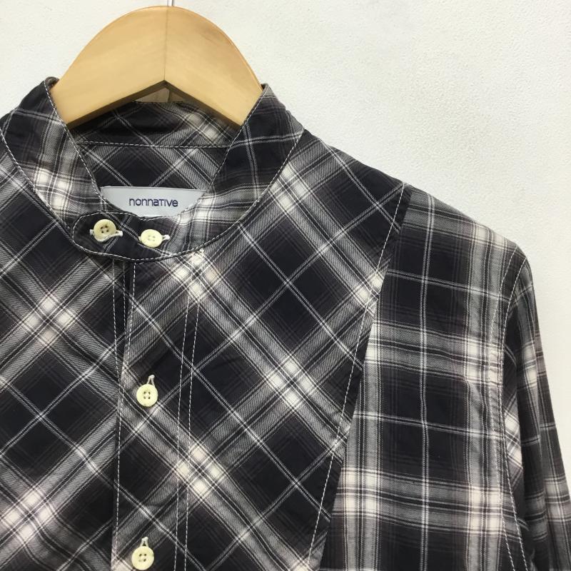 ノンネイティブ nonnative シャツ、ブラウス 長袖 ハーフボタン長袖チェックシャツ 0 チェック 白 / ホワイト / X 黒 / ブラック / X 灰 / グレー / メンズ USED 古着 中古 10054975