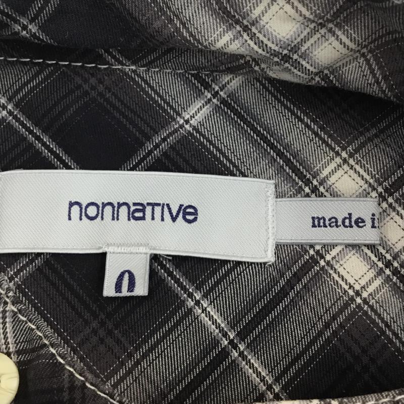 ノンネイティブ nonnative シャツ、ブラウス 長袖 ハーフボタン長袖チェックシャツ 0 チェック 白 / ホワイト / X 黒 / ブラック / X 灰 / グレー / メンズ USED 古着 中古 10054975