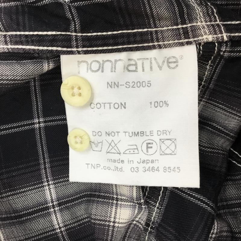 ノンネイティブ nonnative シャツ、ブラウス 長袖 ハーフボタン長袖チェックシャツ 0 チェック 白 / ホワイト / X 黒 / ブラック / X 灰 / グレー / メンズ USED 古着 中古 10054975