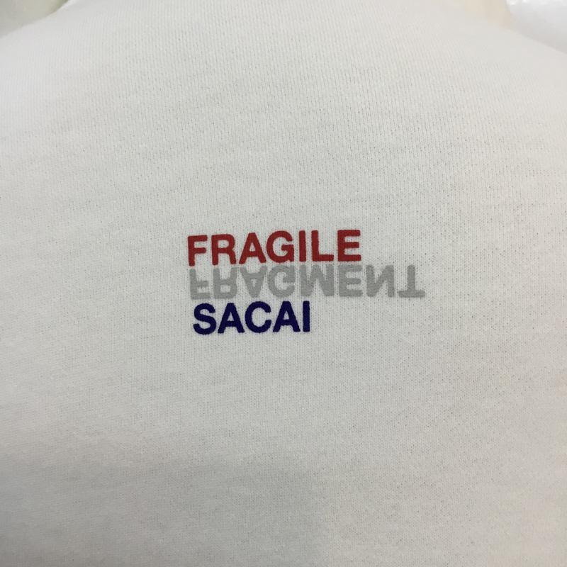 サカイ Sacai パーカー 長袖 fragment design ロゴ、文字 白 / ホワイト / メンズ USED 古着 中古 10055125