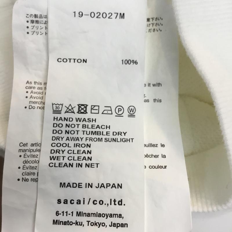 サカイ Sacai パーカー 長袖 fragment design ロゴ、文字 白 / ホワイト / メンズ USED 古着 中古 10055125