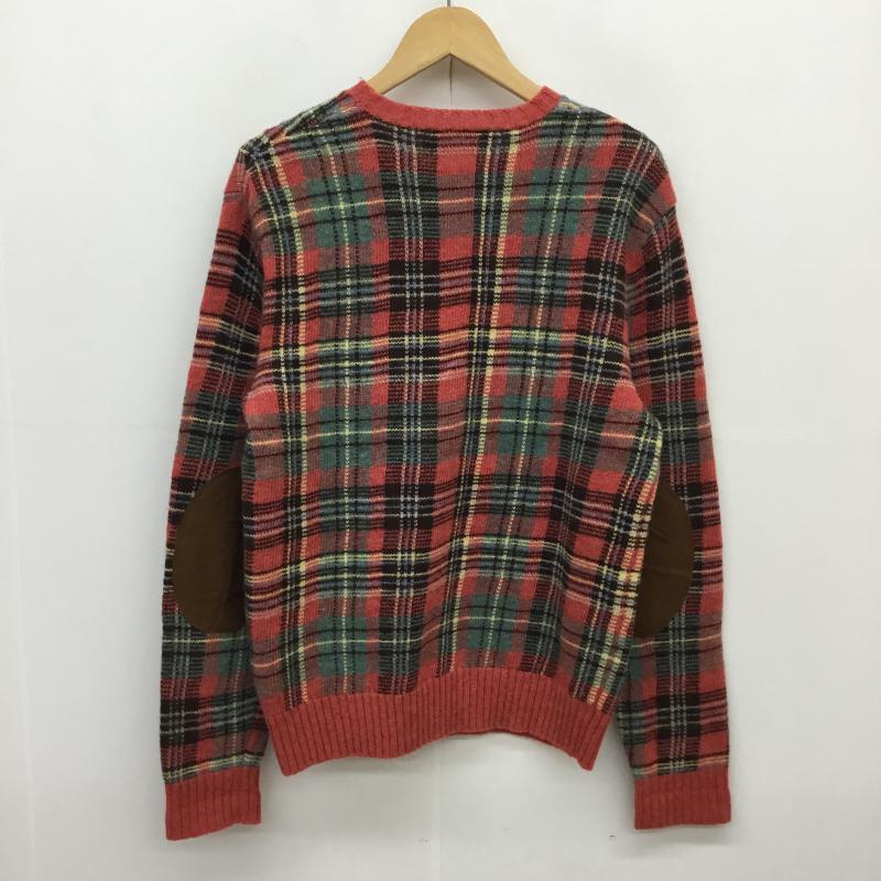 ポロバイラルフローレン Polo by RALPH LAUREN ニット、セーター 長袖 エルボーパッチクルーネックニット 韓国タグ L チェック マルチカラー / マルチカラー / メンズ USED 古着 中古 10055226