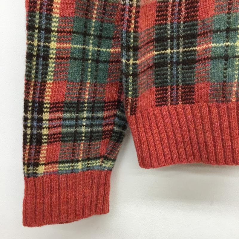 ポロバイラルフローレン Polo by RALPH LAUREN ニット、セーター 長袖 エルボーパッチクルーネックニット 韓国タグ L チェック マルチカラー / マルチカラー / メンズ USED 古着 中古 10055226