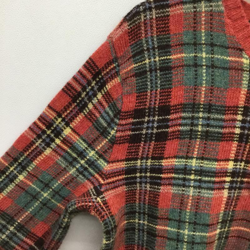 ポロバイラルフローレン Polo by RALPH LAUREN ニット、セーター 長袖 エルボーパッチクルーネックニット 韓国タグ L チェック マルチカラー / マルチカラー / メンズ USED 古着 中古 10055226