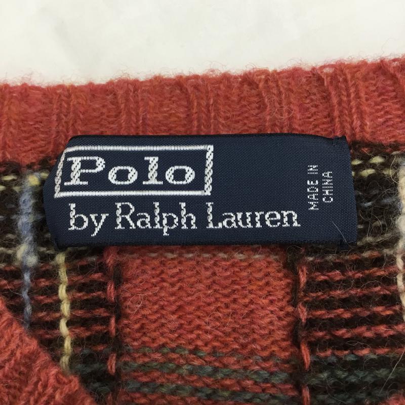 ポロバイラルフローレン Polo by RALPH LAUREN ニット、セーター 長袖 エルボーパッチクルーネックニット 韓国タグ L チェック マルチカラー / マルチカラー / メンズ USED 古着 中古 10055226