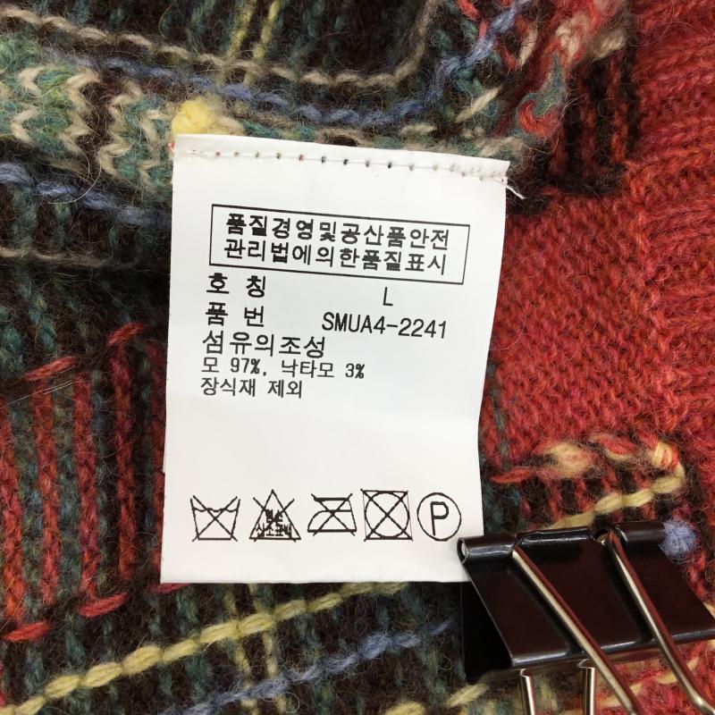 ポロバイラルフローレン Polo by RALPH LAUREN ニット、セーター 長袖 エルボーパッチクルーネックニット 韓国タグ L チェック マルチカラー / マルチカラー / メンズ USED 古着 中古 10055226
