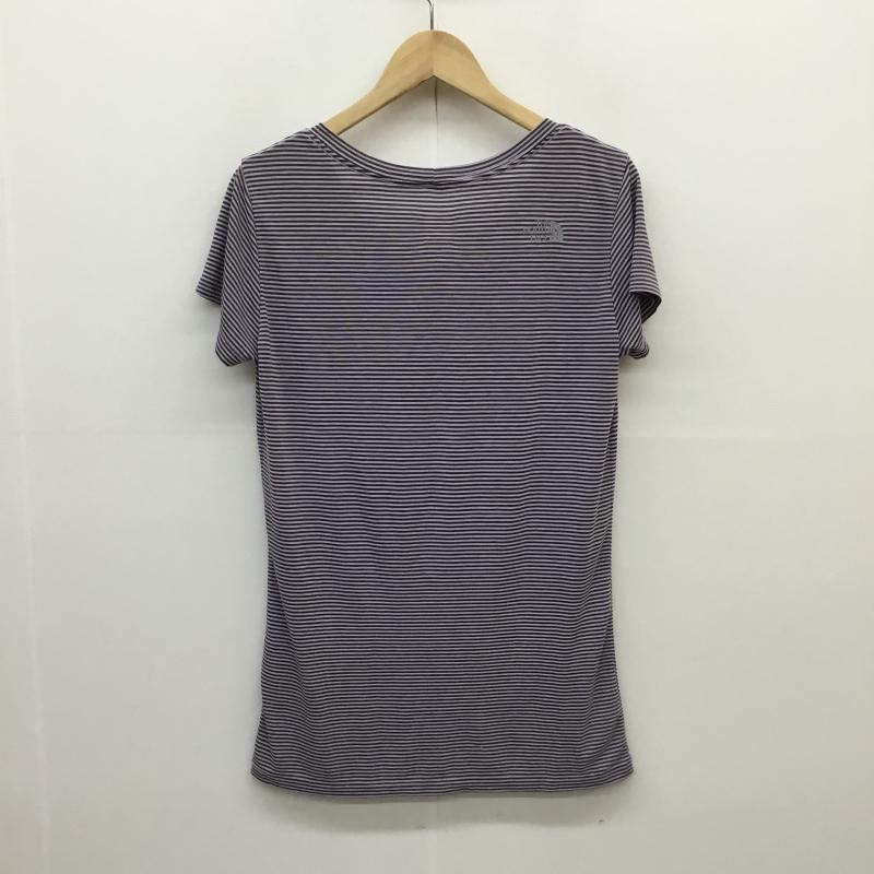 ザノースフェイス THE NORTH FACE Tシャツ 半袖 M ボーダー柄 茶 / ブラウン / X 紫 / パープル / レディース USED 古着 中古 10055676