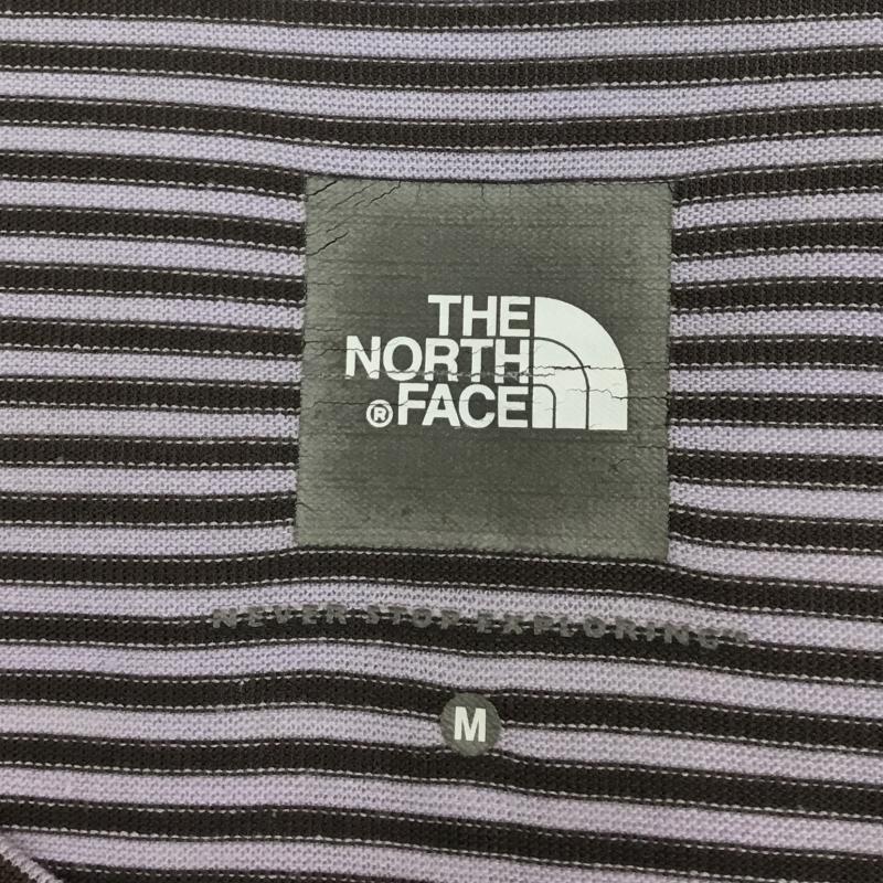 ザノースフェイス THE NORTH FACE Tシャツ 半袖 M ボーダー柄 茶 / ブラウン / X 紫 / パープル / レディース USED 古着 中古 10055676