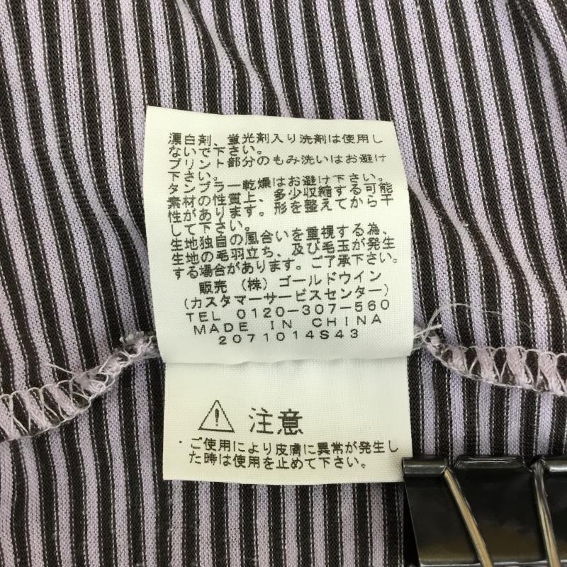 ザノースフェイス THE NORTH FACE Tシャツ 半袖 M ボーダー柄 茶 / ブラウン / X 紫 / パープル / レディース USED 古着 中古 10055676