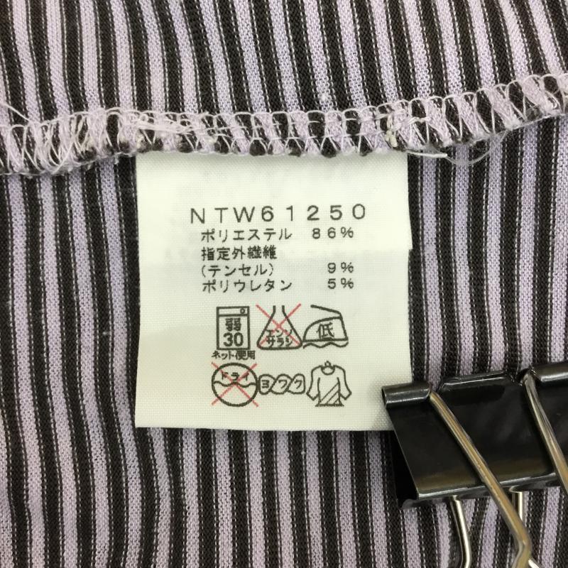ザノースフェイス THE NORTH FACE Tシャツ 半袖 M ボーダー柄 茶 / ブラウン / X 紫 / パープル / レディース USED 古着 中古 10055676