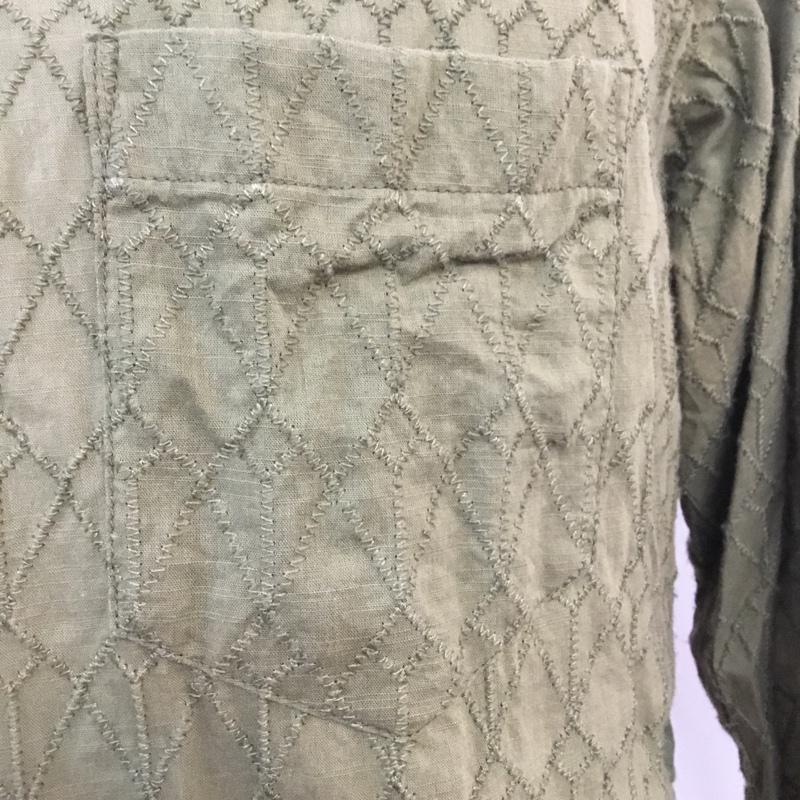 アーバンリサーチ URBAN RESEARCH シャツ、ブラウス 長袖 L 総柄 カーキ / カーキ / メンズ USED 古着 中古 10055681