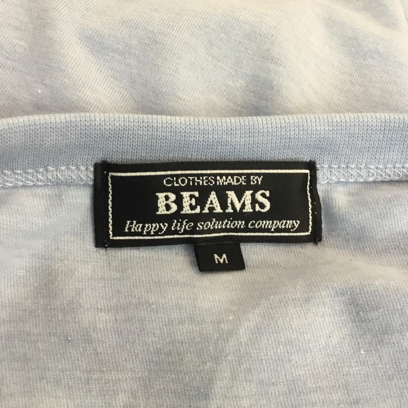 ビームス BEAMS Tシャツ 半袖 M プリント 水色 / ライトブルー / メンズ USED 古着 中古 10055686