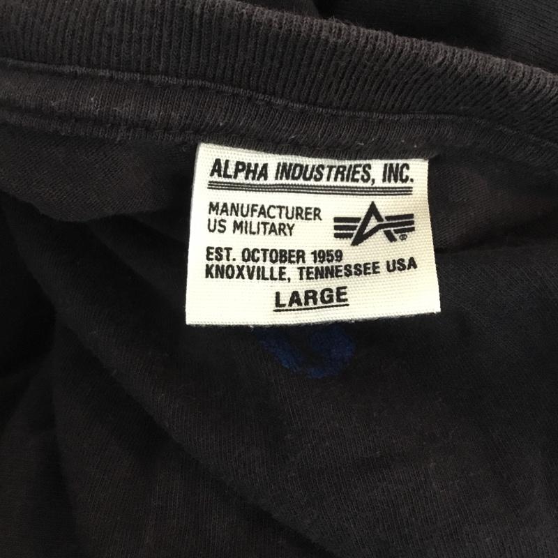 アルファインダストリー Alpha Industries Tシャツ 半袖 L プリント 黒 / ブラック / メンズ USED 古着 中古 10055691