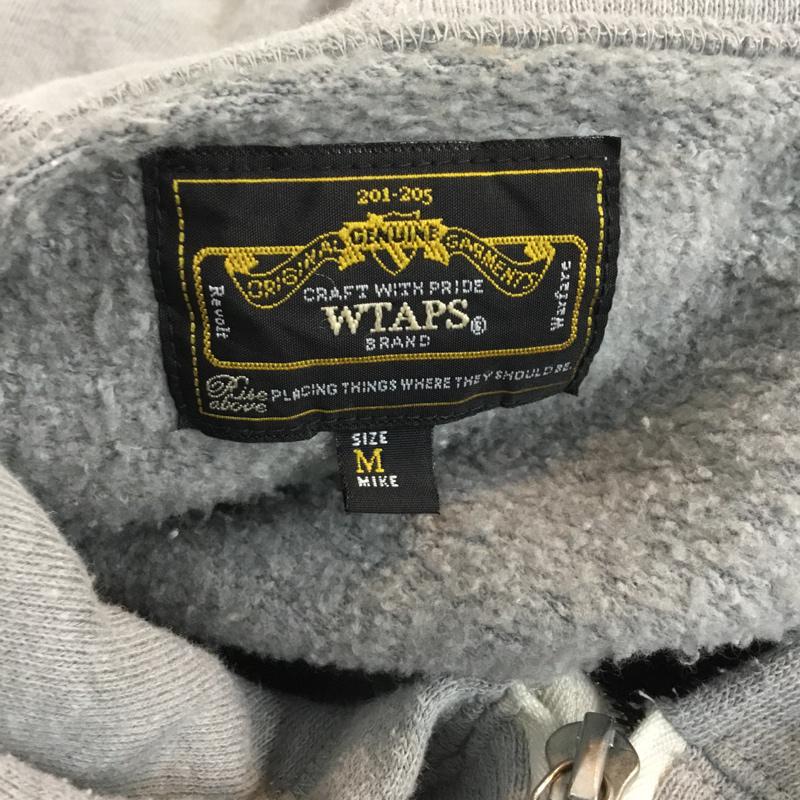 ダブルタップス W)TAPS パーカー 長袖 ジップパーカー M ロゴ、文字 灰 / グレー / メンズ USED 古着 中古 10055833