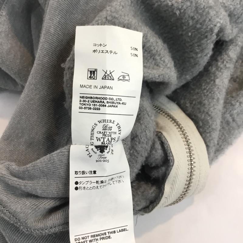 ダブルタップス W)TAPS パーカー 長袖 ジップパーカー M ロゴ、文字 灰 / グレー / メンズ USED 古着 中古 10055833