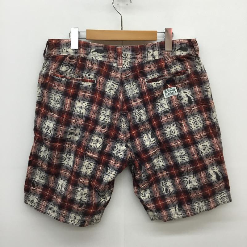 バックチャンネル Back Channel パンツ ショートパンツ 総柄チェックショートパンツ L チェック 白 / ホワイト / X 赤 / レッド / X 青 / ブルー / メンズ USED 古着 中古 10055891