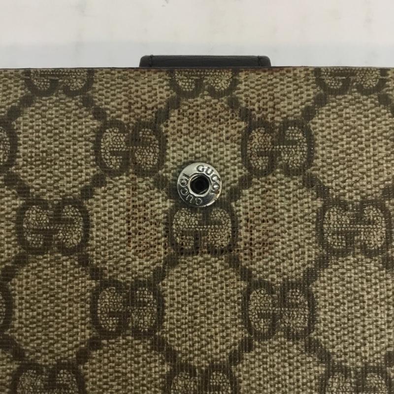 グッチ GUCCI 財布 長財布 GGスプリーム Wホック長財布 115046 総柄 ベージュ / ベージュ / メンズ USED 古着 中古 10056044