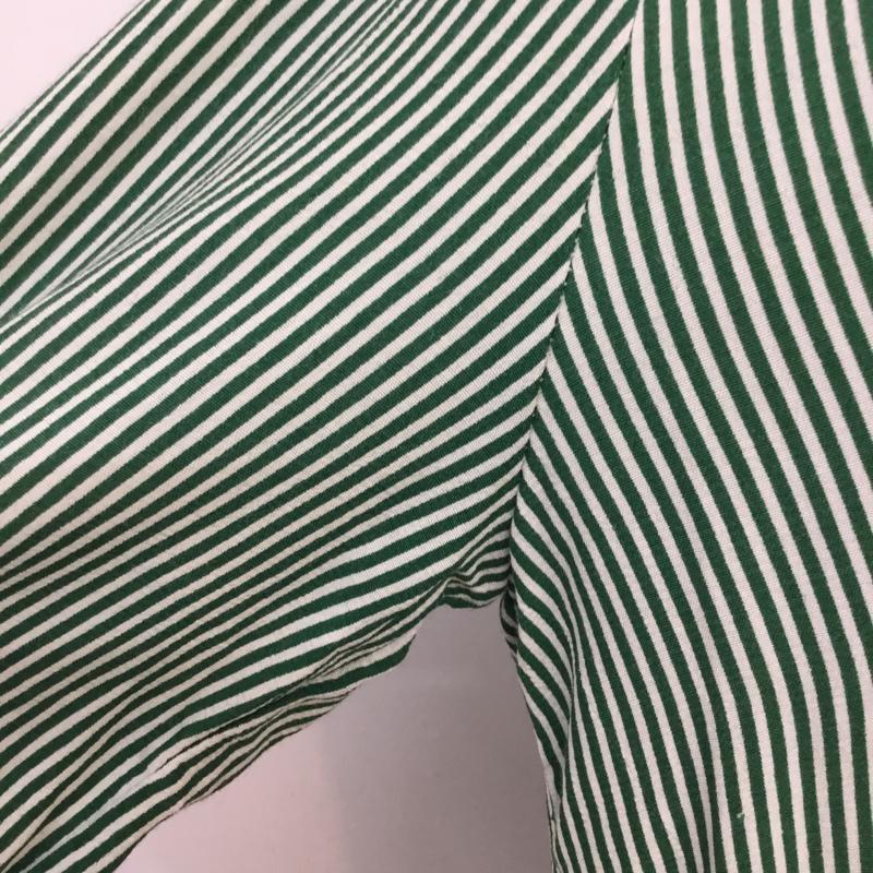ザラ ZARA シャツ、ブラウス 長袖 M ストライプ 白 / ホワイト / X 緑 / グリーン / レディース USED 古着 中古 10056161