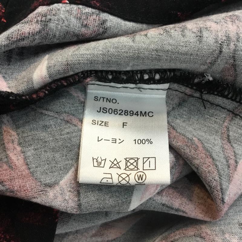 ジーナシス JEANASIS シャツ、ブラウス 半袖 FREE 総柄 黒 / ブラック / レディース USED 古着 中古 10056458
