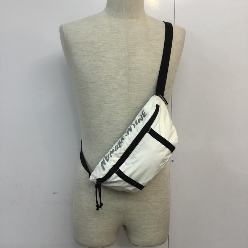 ナンバーナイン NUMBER (N)INE ボディバッグ ボディバッグ ロゴ ナンバーナイン × ワイルドシングス WILD THINGS ウエストバッグ ロゴ、文字 白 / ホワイト / X 黒 / ブラック / メンズ USED 古着 中古 10056538